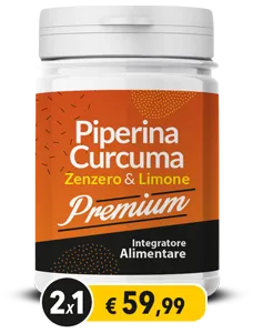 Piperina e Curcuma Zenzero e Limone Premium - Confezione integratore alimentare naturale